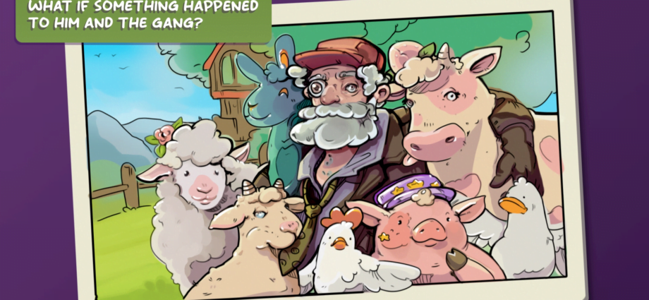 Grampa and the farm animals