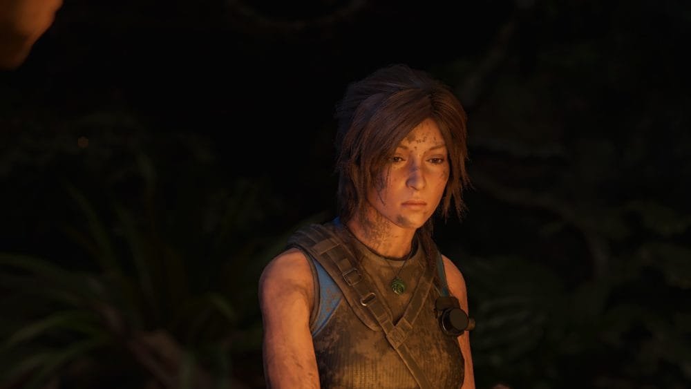 Sad Lara Croft in Shadow of the Tomb Raider