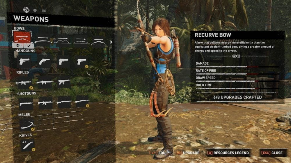 Lara Croft's weapons