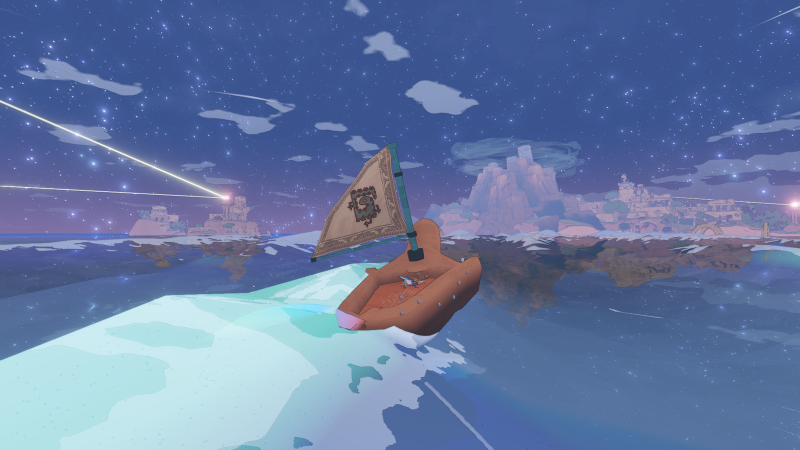 Gecko Gods Boating at Night