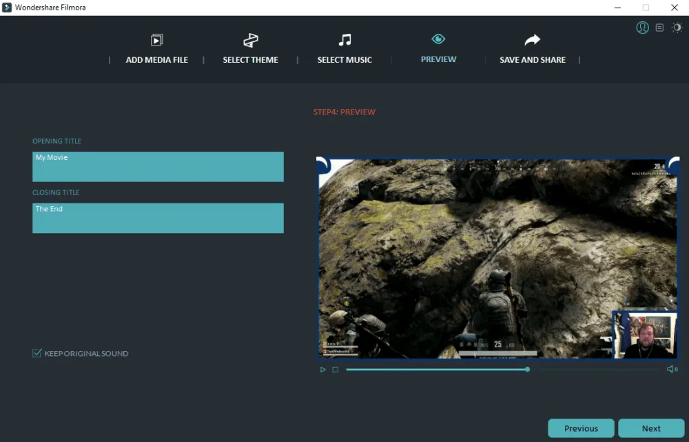 Wondershare Filmora X project template