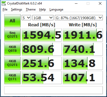 Intel 660p speed test