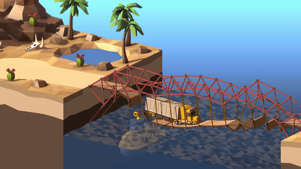 a collapsing bridge in Poly Bridge