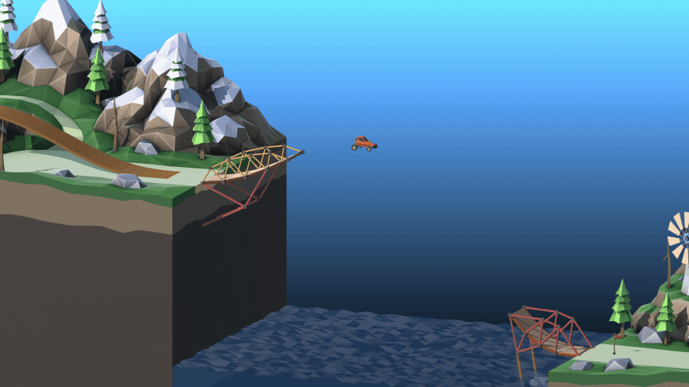 high flying ramps in Poly Bridge 2